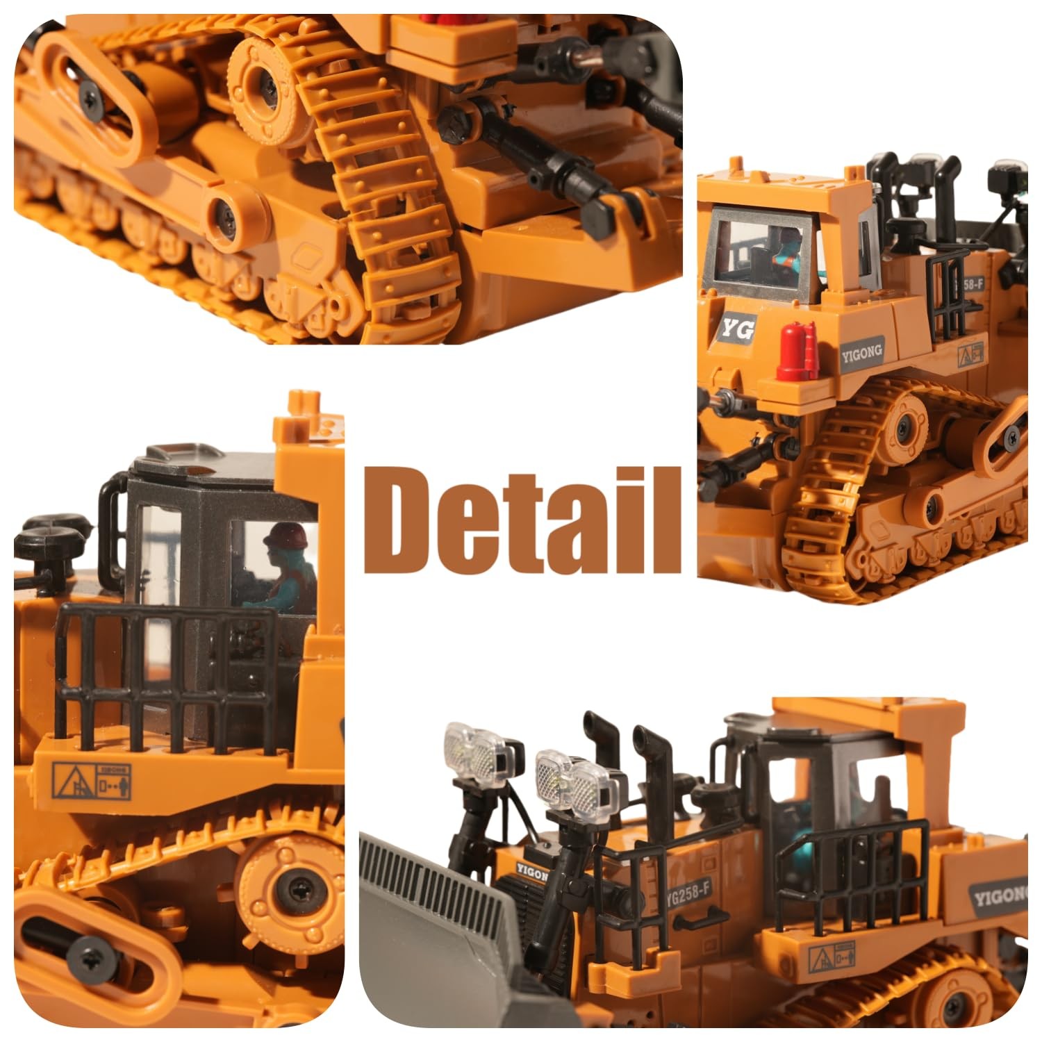 OrgaNatureQueen 9-Channel RC Bulldozer with Lights and Sound,Construction Rem…