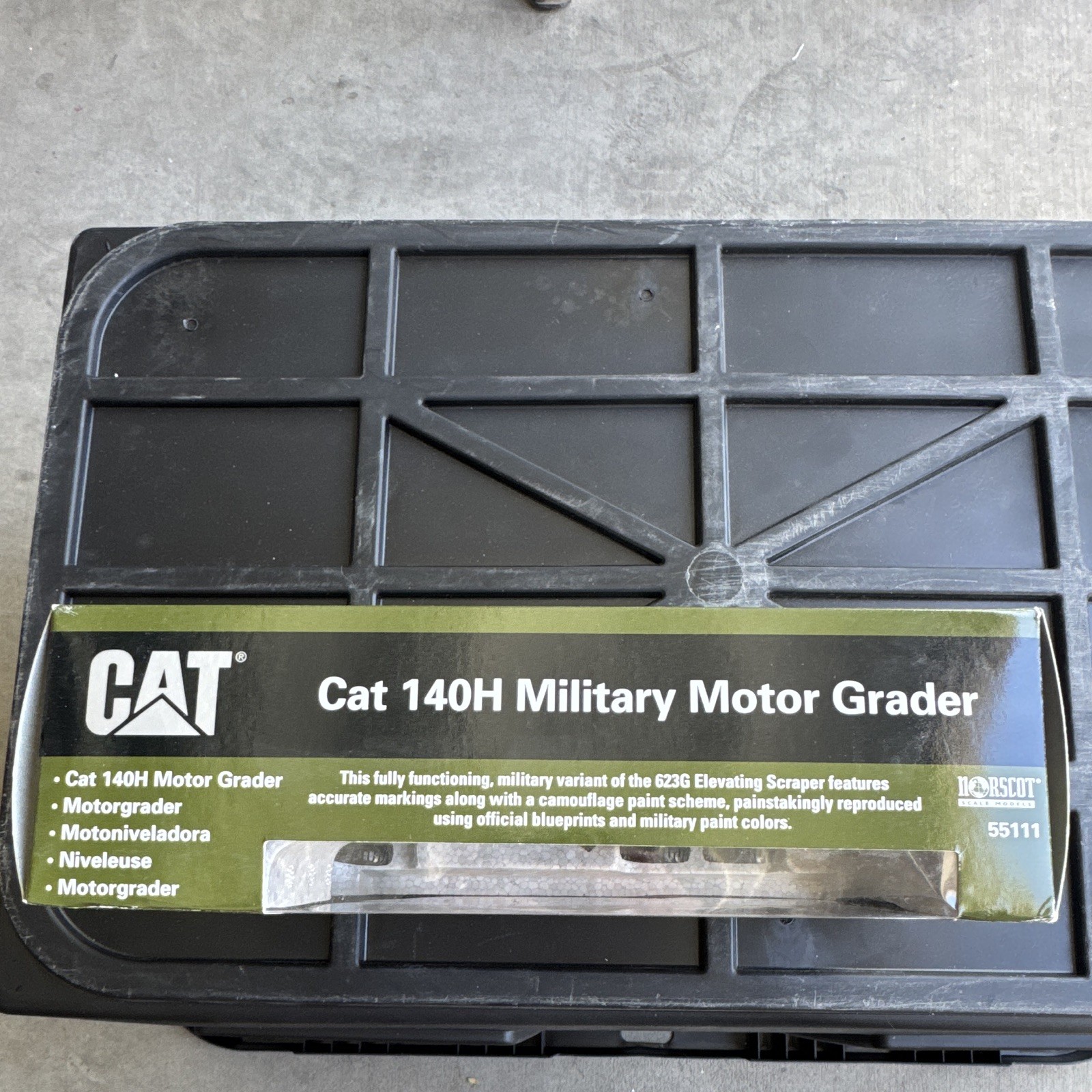 Norscot CAT 140H Military Motor Grader Diecast Metal 1:50 Green/Black MPN 55111