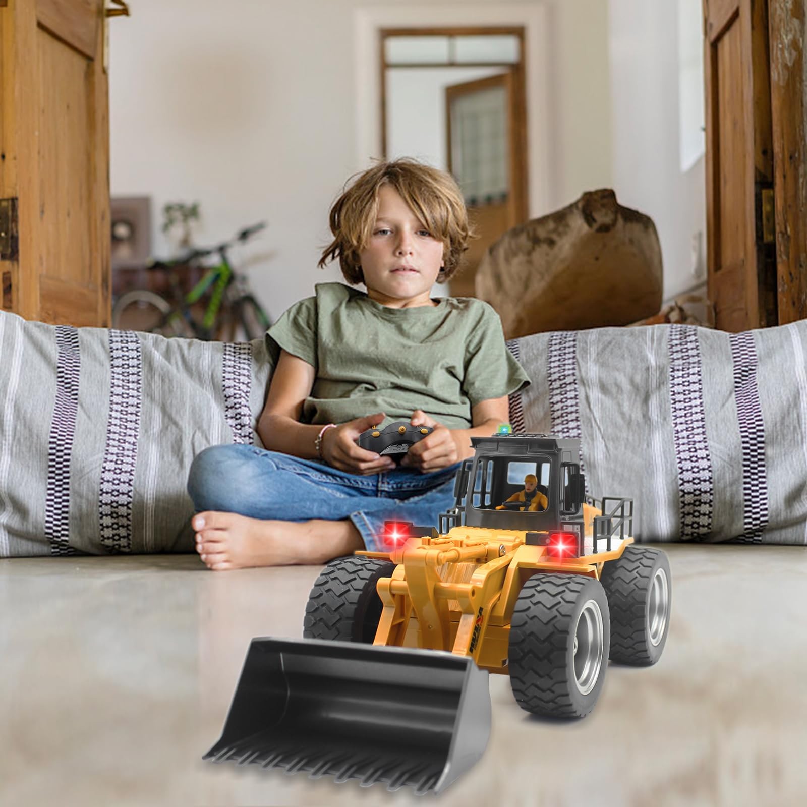RC Front Loader, 4WD Alloy Shovel Loader Tractor, 9 CH 2.4Ghz RC Bulldozer Co…