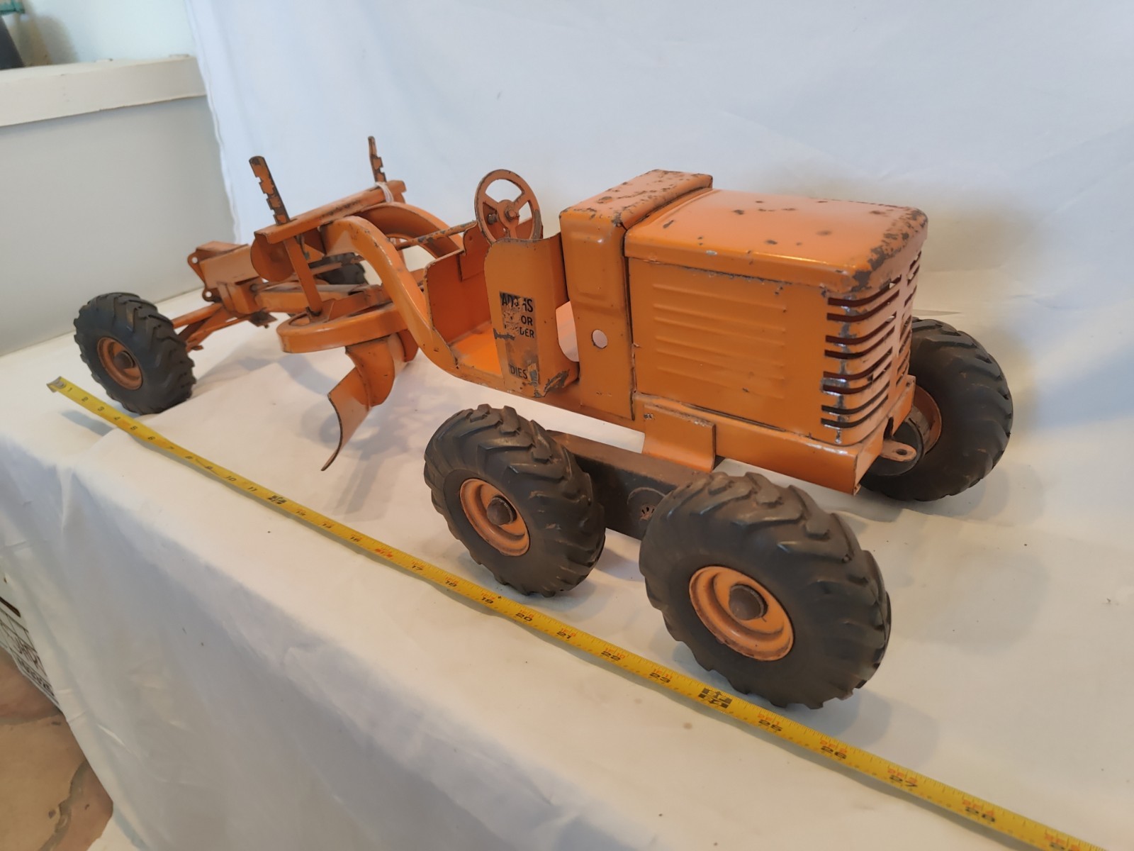 Doepke Model Toys Adams Road Grader Diesel Motor Steel 1950’s Vintage Fair Cond.