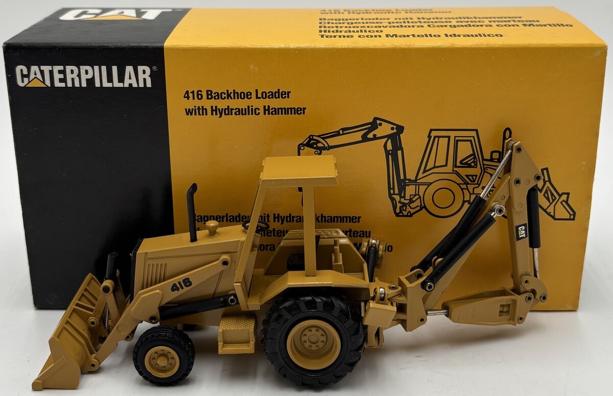 NZG 378 1:50 Scale Diecast Caterpillar 416 Backhoe Loader w/Hydraulic Hammer LN