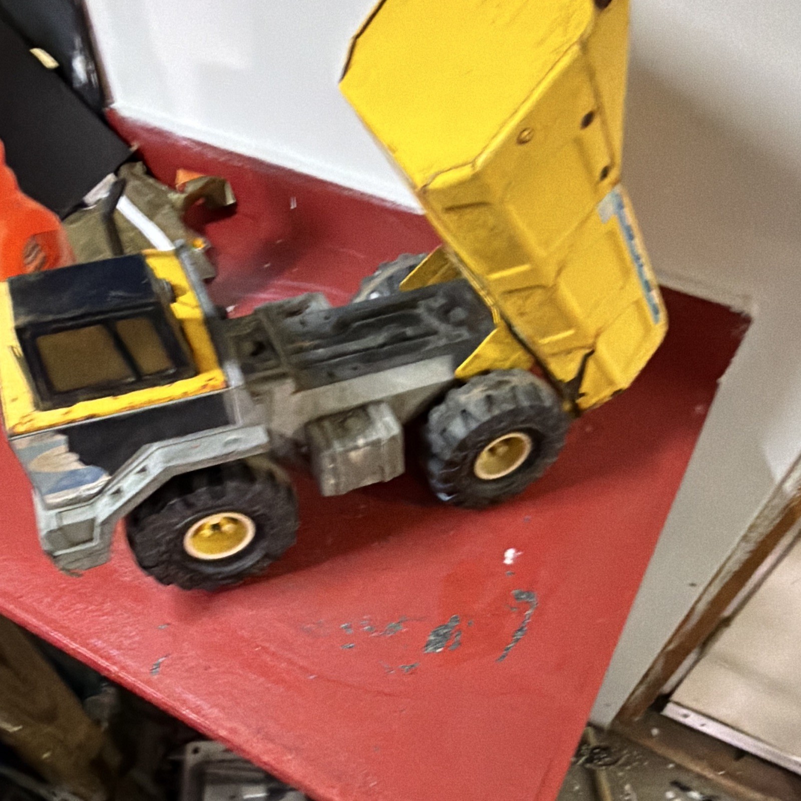 Tonka Vintage Diecast Dump Truck Toy, Yellow/Gray/Blue/Black, Model 354