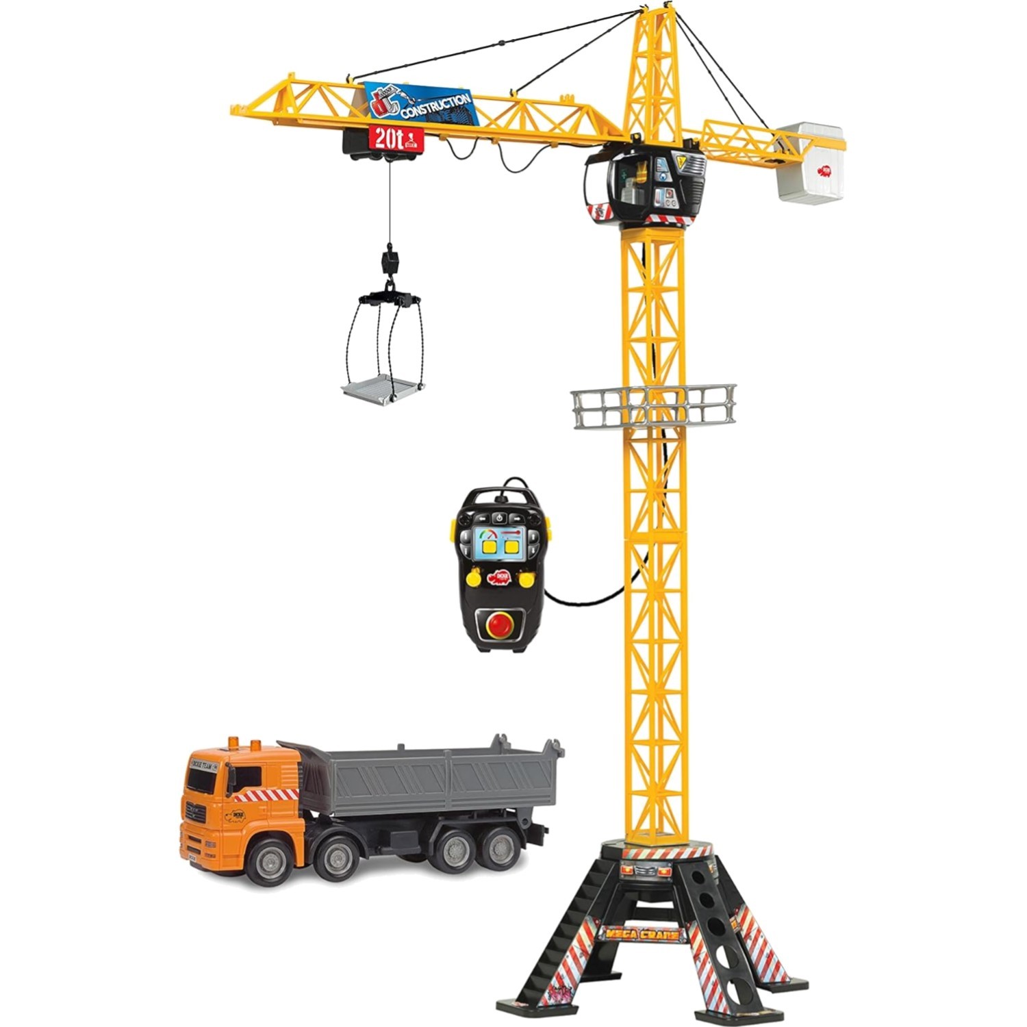 Construction Toy 48 Inch Mega Crane and Truck Playset Remote Control Building