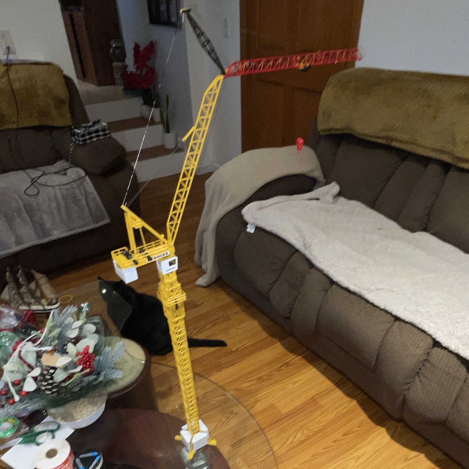 Liebherr HC-K Krane Tower Crane Diecast Model 1:50 Yellow Red White Black