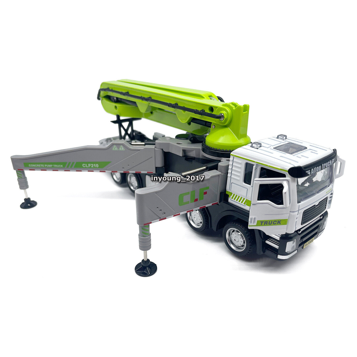 1:60 Concrete Pump Truck Toy Diecast Construction Toy Truck with Light Sound