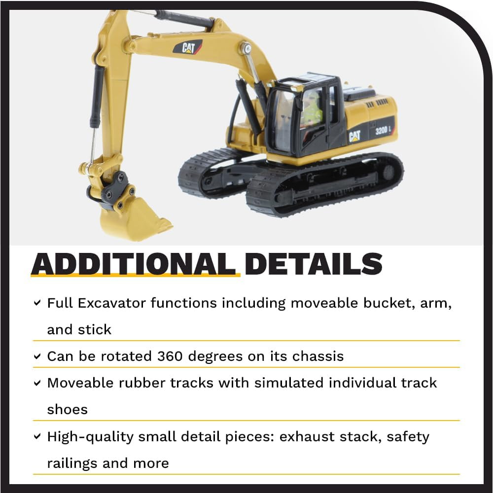 1/87 Caterpillar 320D L Hydraulic Excavator with 4 Work Tools