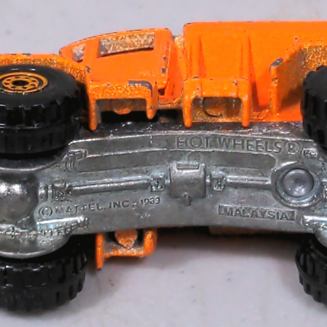 Vtg Hot Wheels Dump Truck Orange 1983 Mattel Diecast Construction Toy Vehicle