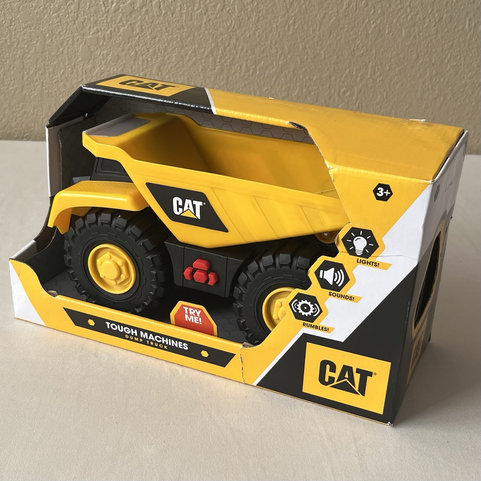 CAT Construction Tough Machines Dump Truck w/ Lights & Sounds! | New in Box