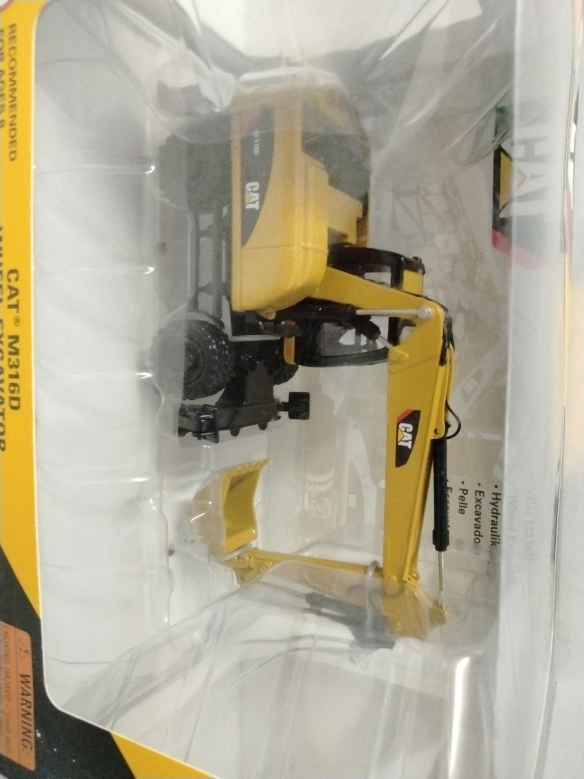 Norscot CAT M316D Wheel Excavator 1:50 Scale Yellow Very Good Sealed Box