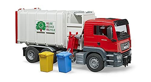 Bruder 3761 MAN TGS Side Loading Garbage Truck Scaled Model Vehicles, Multi-Colo