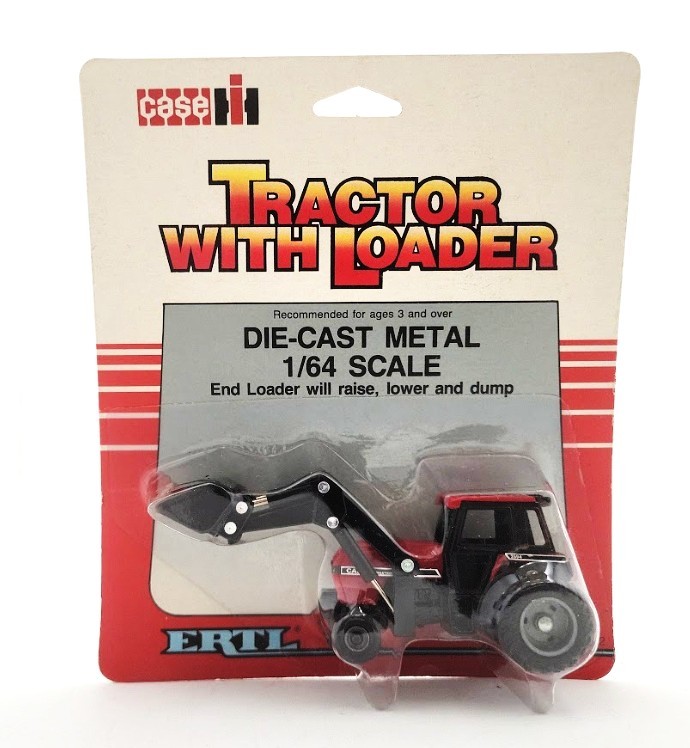 Ertl 212 1:64 Scale Vintage 1986 Red Case IH Tractor with Loader Die Cast Metal