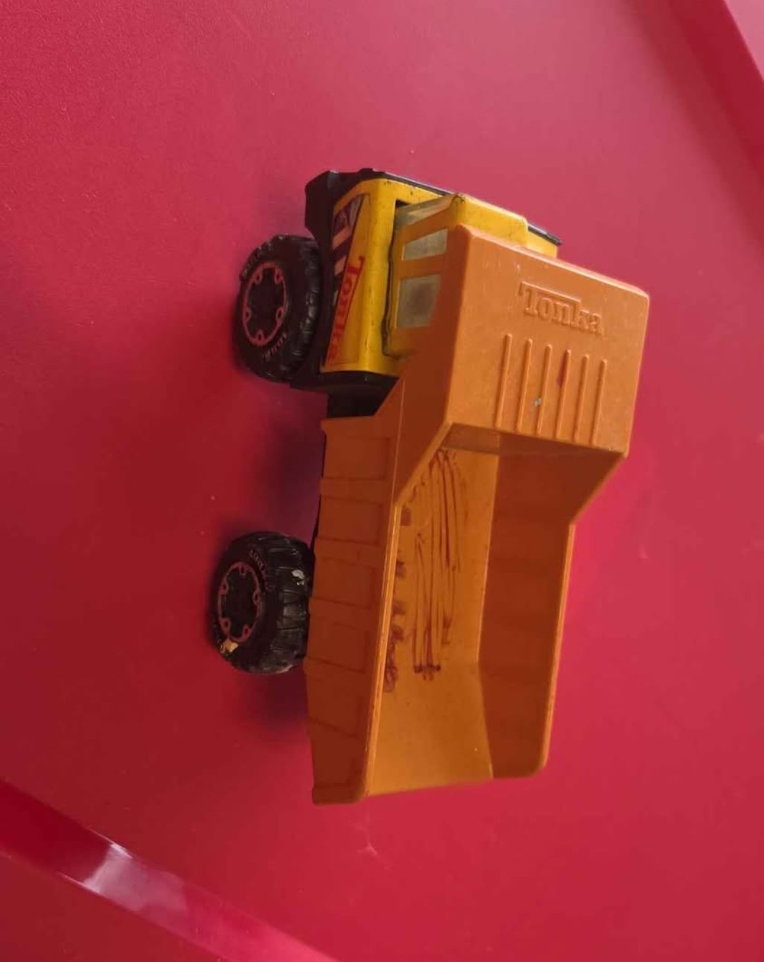 Tonka Diecast Dump Truck Yellow Orange Black Construction Vehicle
