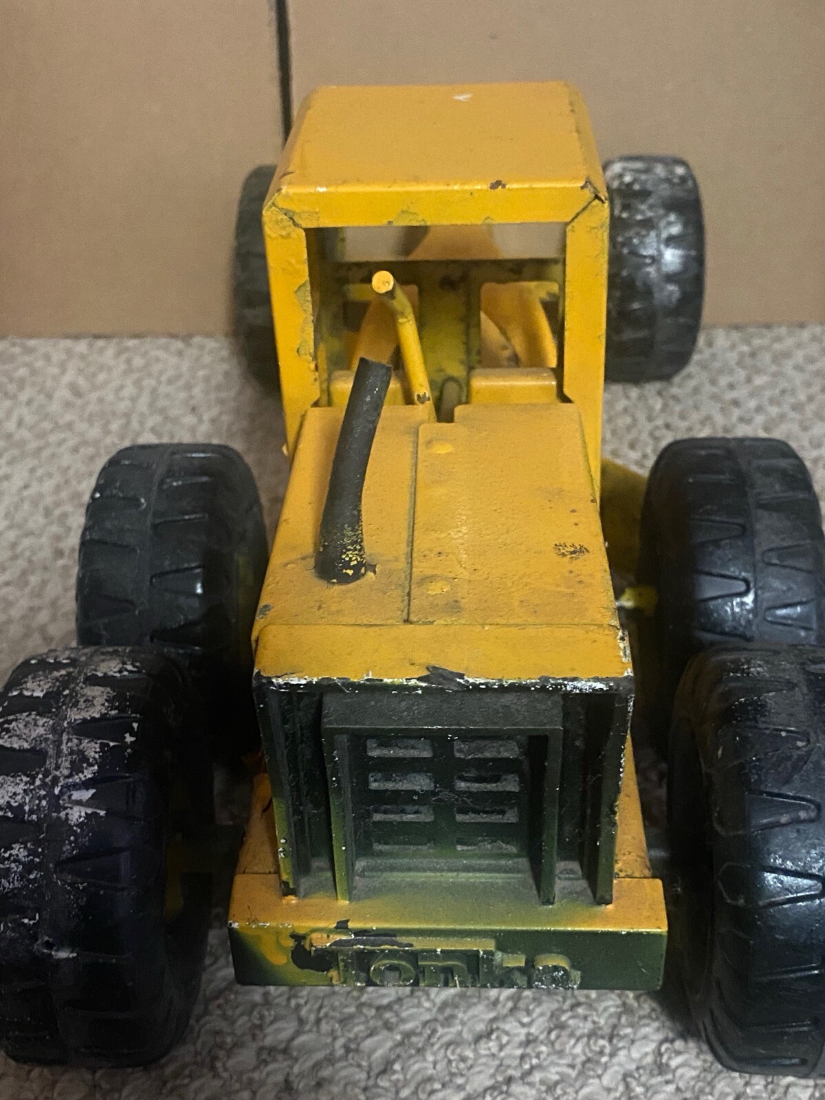 Tonka 1960s/70s Metal Steel Road Grader Yellow Vintage Construction Vehicle Toy