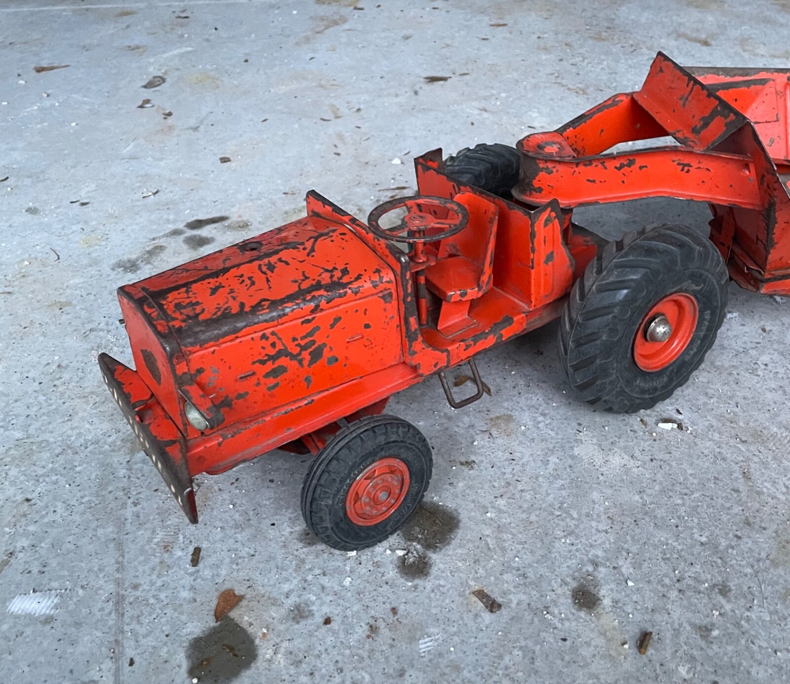 Vintage Doepke Euuclid Bottom Dump Earth Mover Tractor Pioneer Orange