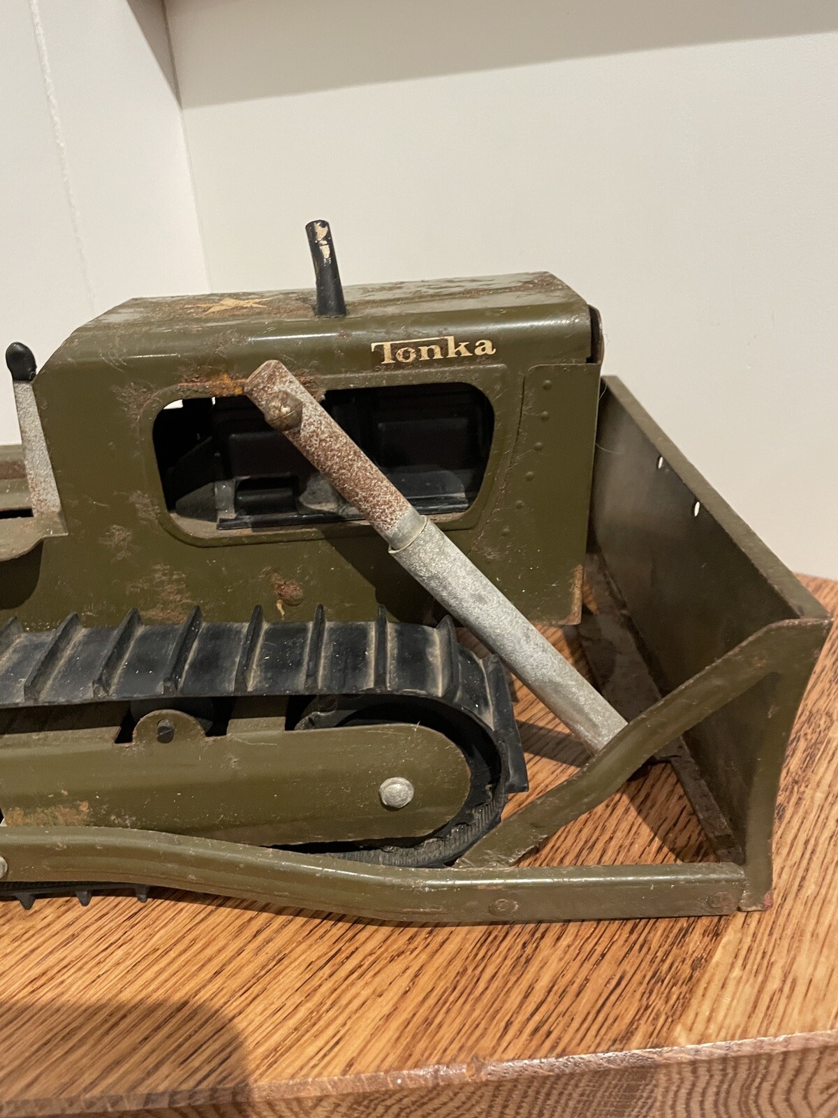 Vintage Tonka GR 2-2431 Army Green Bulldozer & Toys Caterpillar Grader Truck