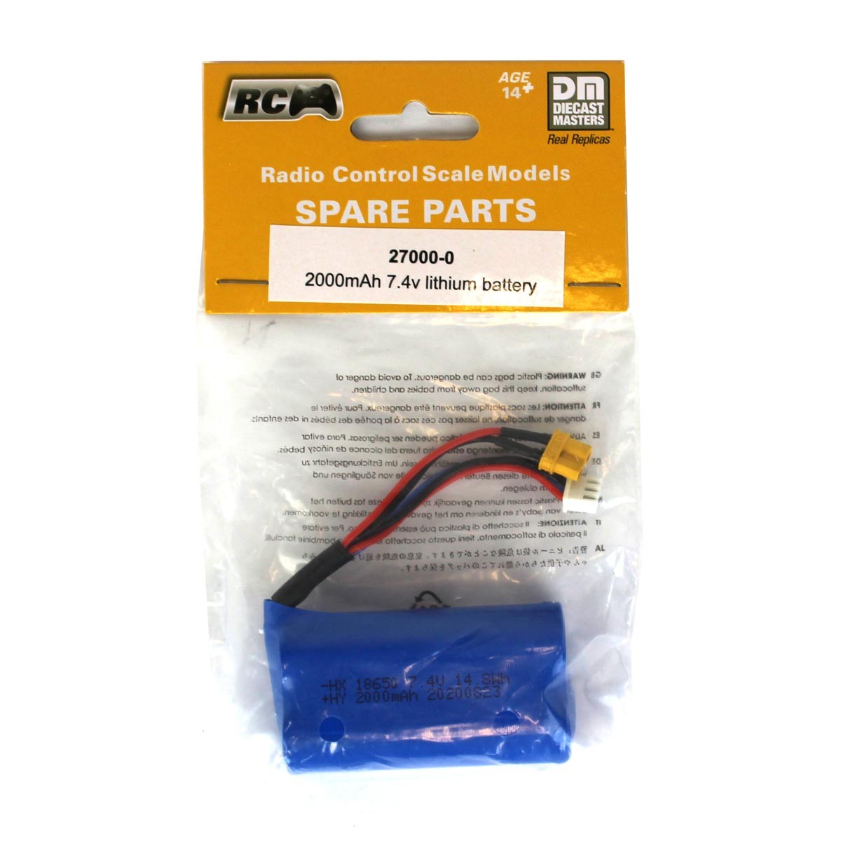 27000-0 DM Rechargeable 7.4v Battery for Diecast Masters Radio Control Vehicles