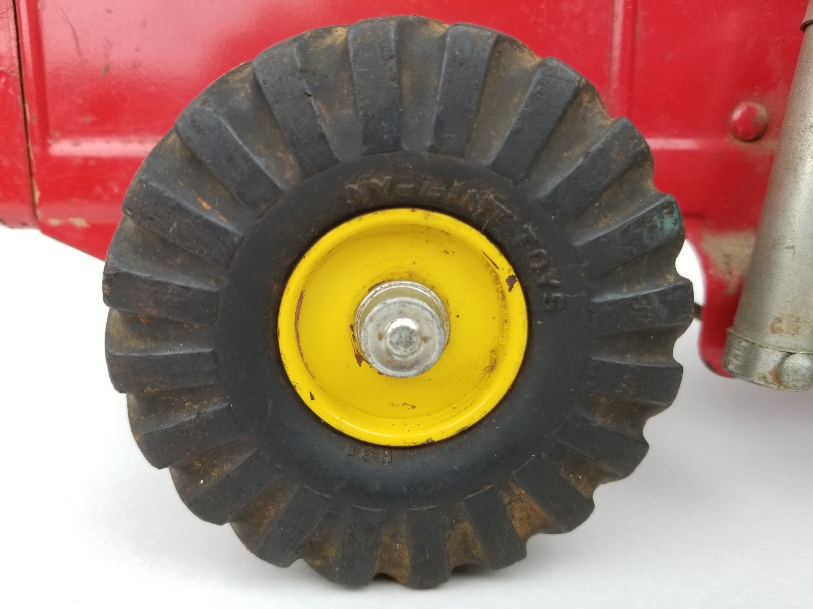 Vintage Nylint Red Pressed Steel Hough Payloader Front End Loader Tractor Toy