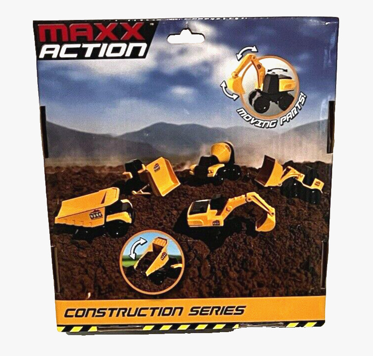 Maxx Action Construction Series 5-Pack Trucks Moving Parts Brand New