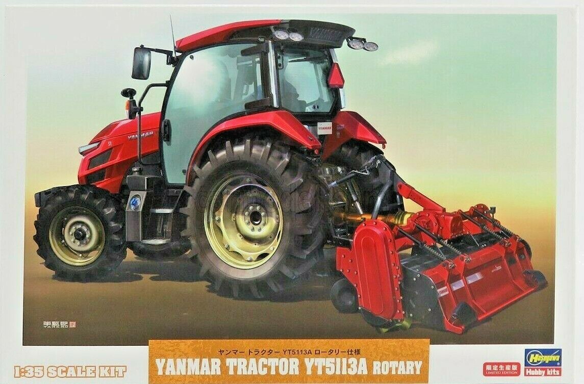 HASEGAWA 1:35 YANMAR TRACTOR KIT YT5113A ROTARY WITH CUTTER ART 66106