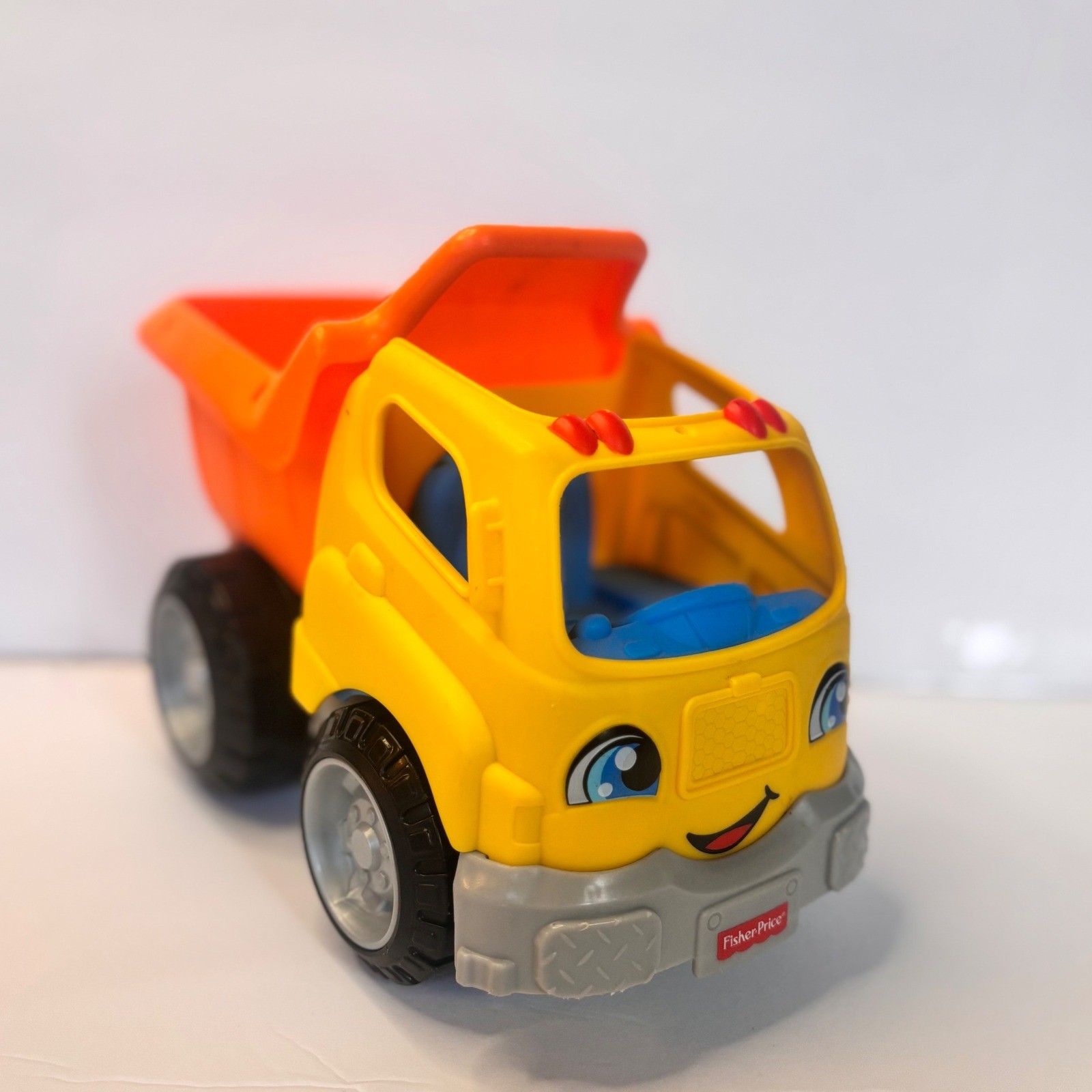 Fisher-Price Little People Dump Truck Yellow Orange Construction Vehicle DFT45
