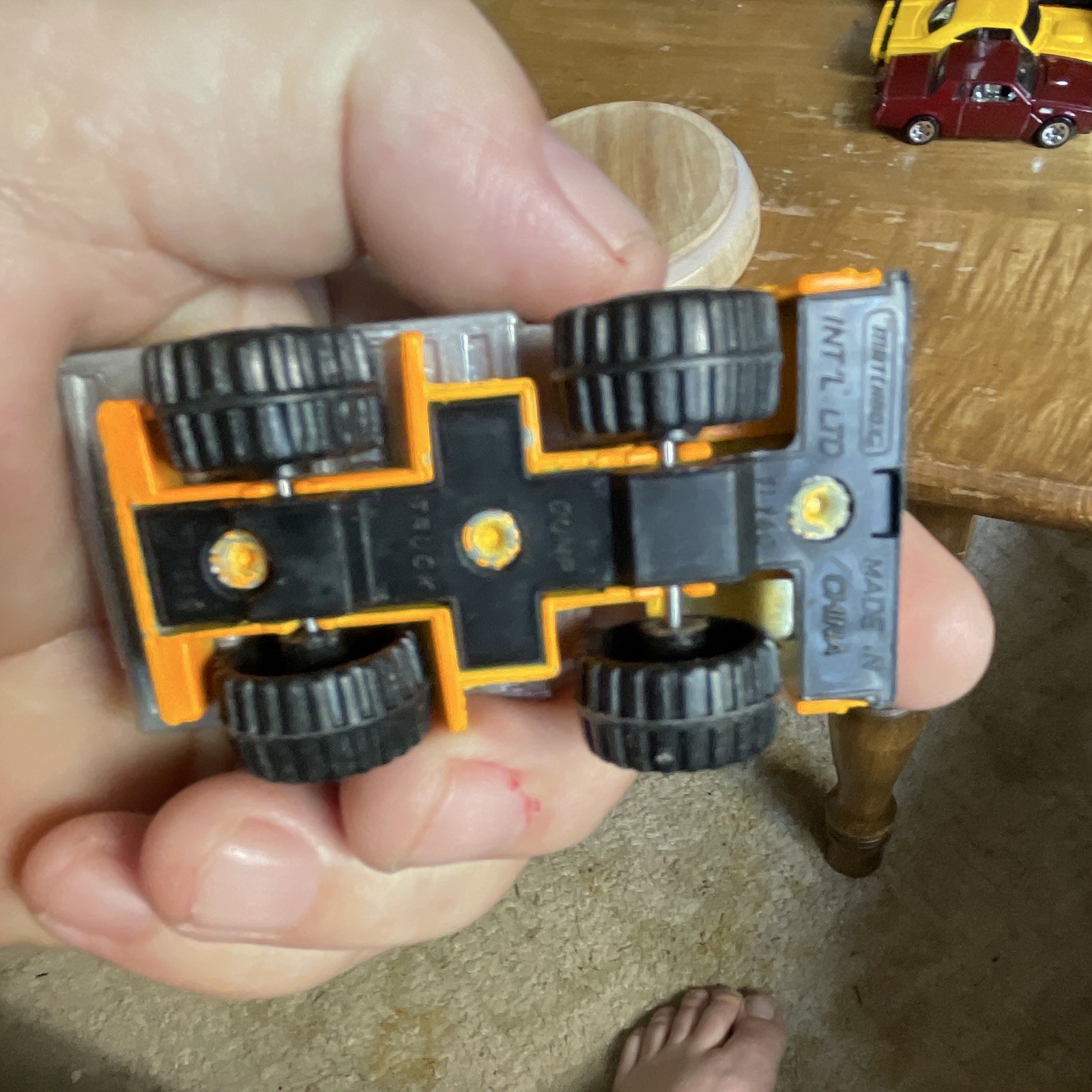 Matchbox Orange & Gray Diecast Metal Toy Construction Dump Truck Vehicle