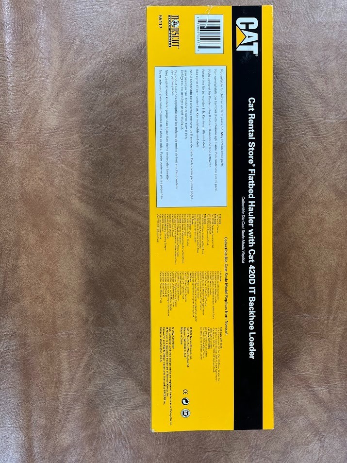 Norscot 55117 CAT Semi-Flatbed w/Caterpillar 420D IT Backhoe 1/50 Die-cast MIB