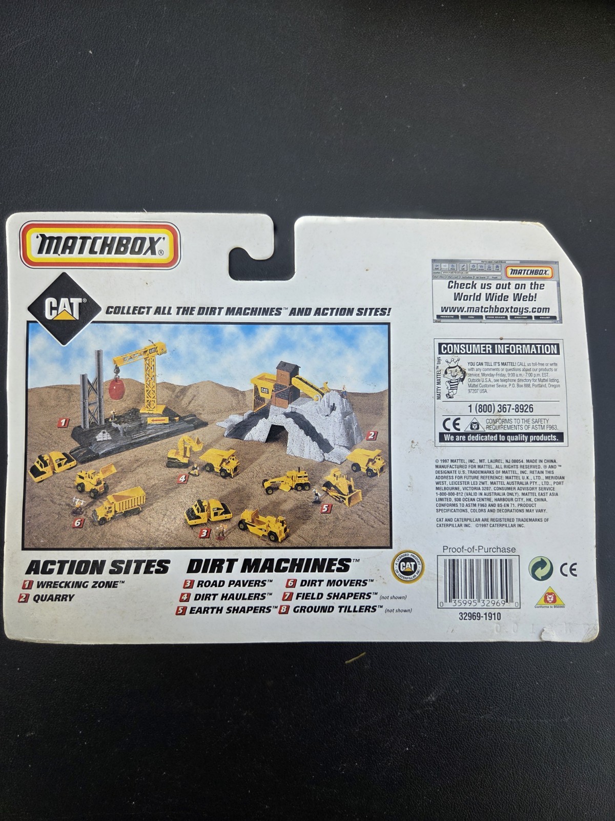 Matchbox CAT Dirt Machines Earth Shapers Motor Grader Bulldozer Diecast 1997