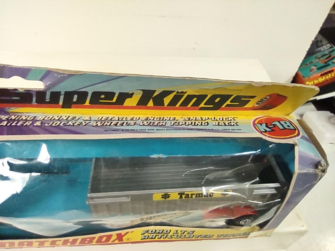 Lesney Matchbox Super Kings K-18 Articulated Tipper Tarmac wBox Superfast Wheels
