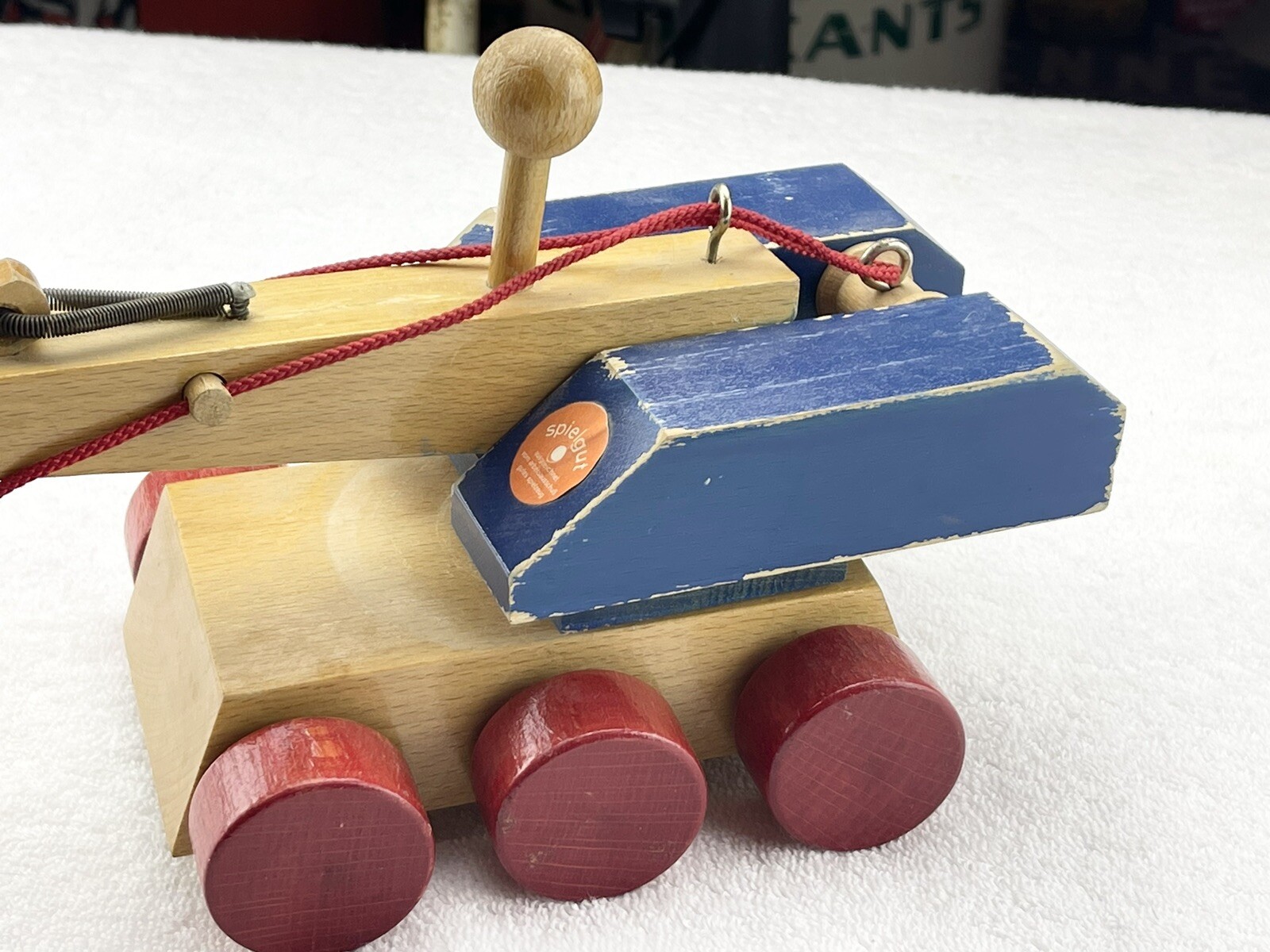 Vintage Spiel Gut Konrad Keller Backhoe Excavator Wood Toy Good Condition German