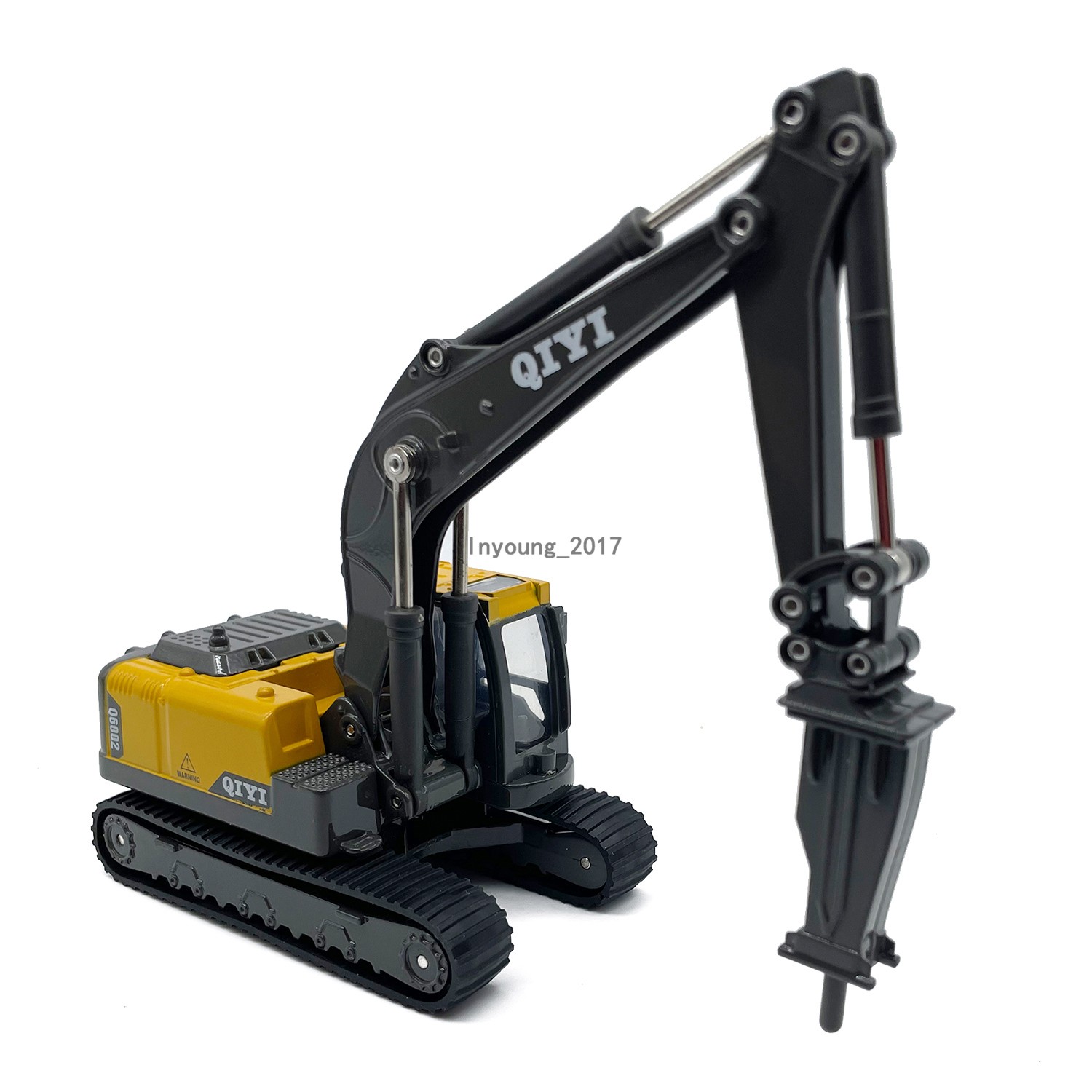 1/60 Drill Excavator Toy Construction Equipment Model Diecast Toy Vehicle Gray
