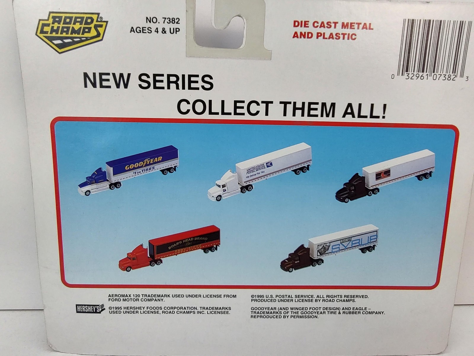 Vintage 1996 Road Champs Goodyear Die Cast Semi Truck Trailer #7382 New Sealed