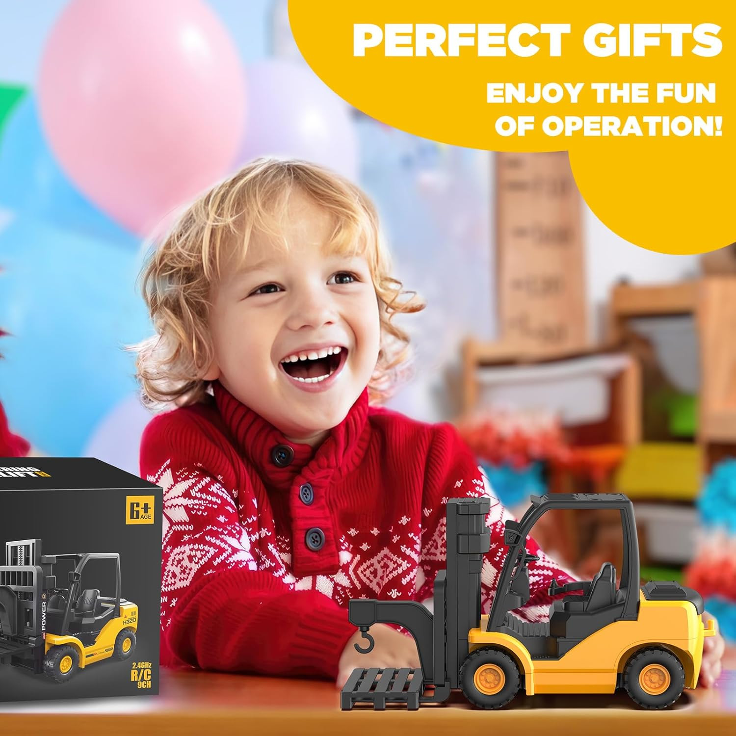 9-Channel Remote Control Forklift Truck – 1:18 Scale Construction Toy