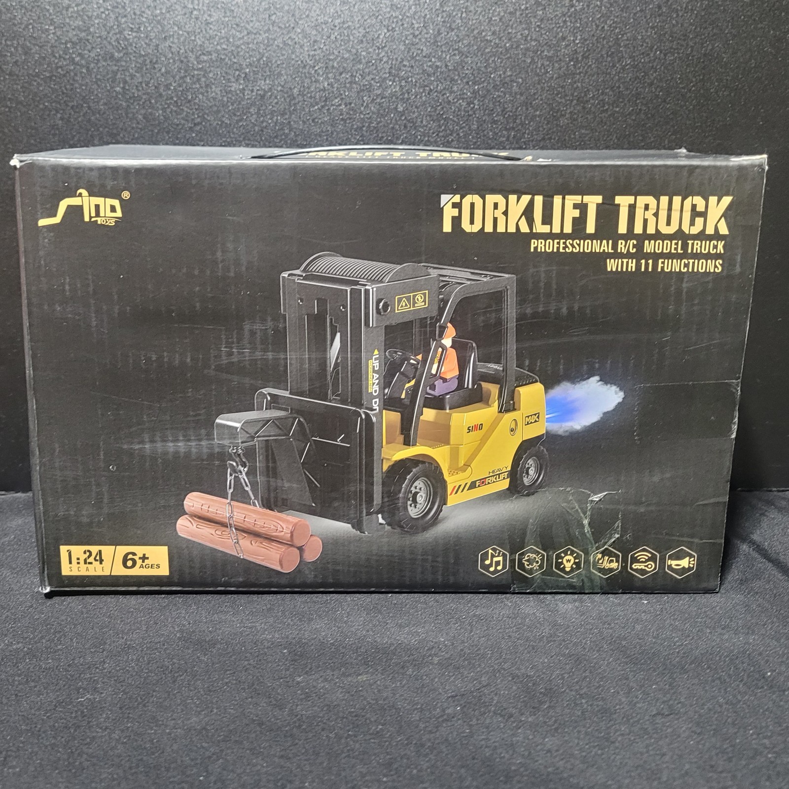 Remote Control Forklift with Flatbed Truck, 11 Channel RC Forklifts with Spray,