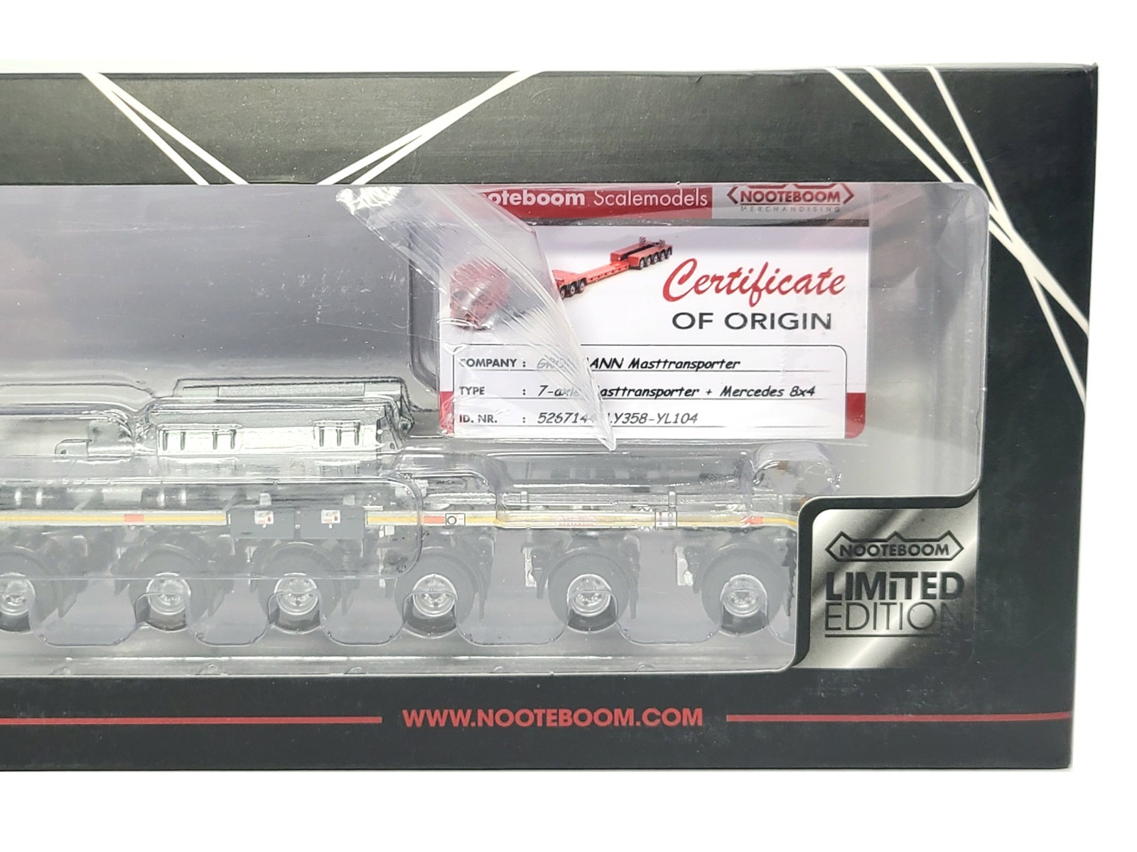 Mercedes-Benz Actros 8×4 Boom Transporter – Grohmann WSI 1:50 Scale #01-1502 New