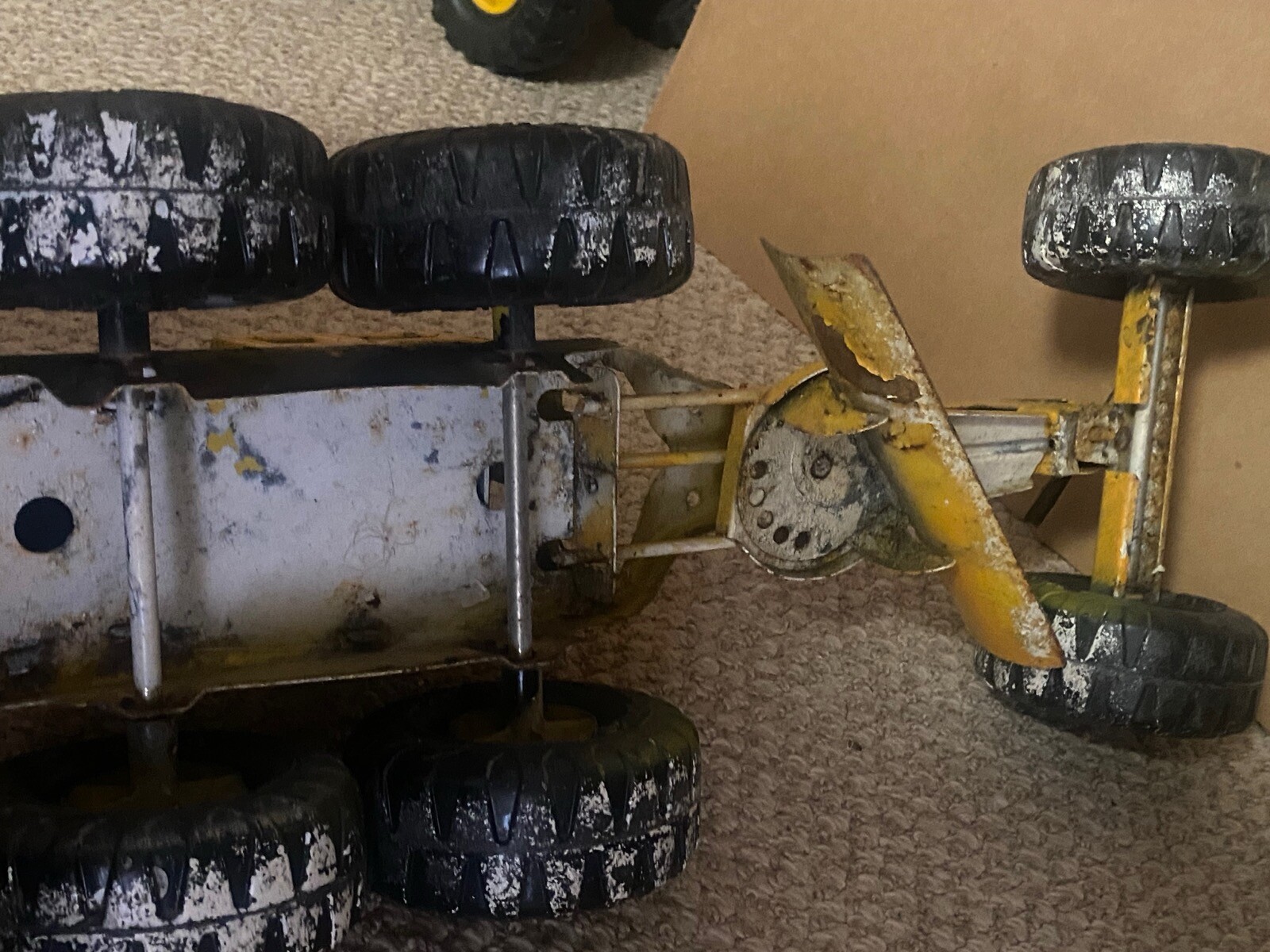 Tonka 1960s/70s Metal Steel Road Grader Yellow Vintage Construction Vehicle Toy