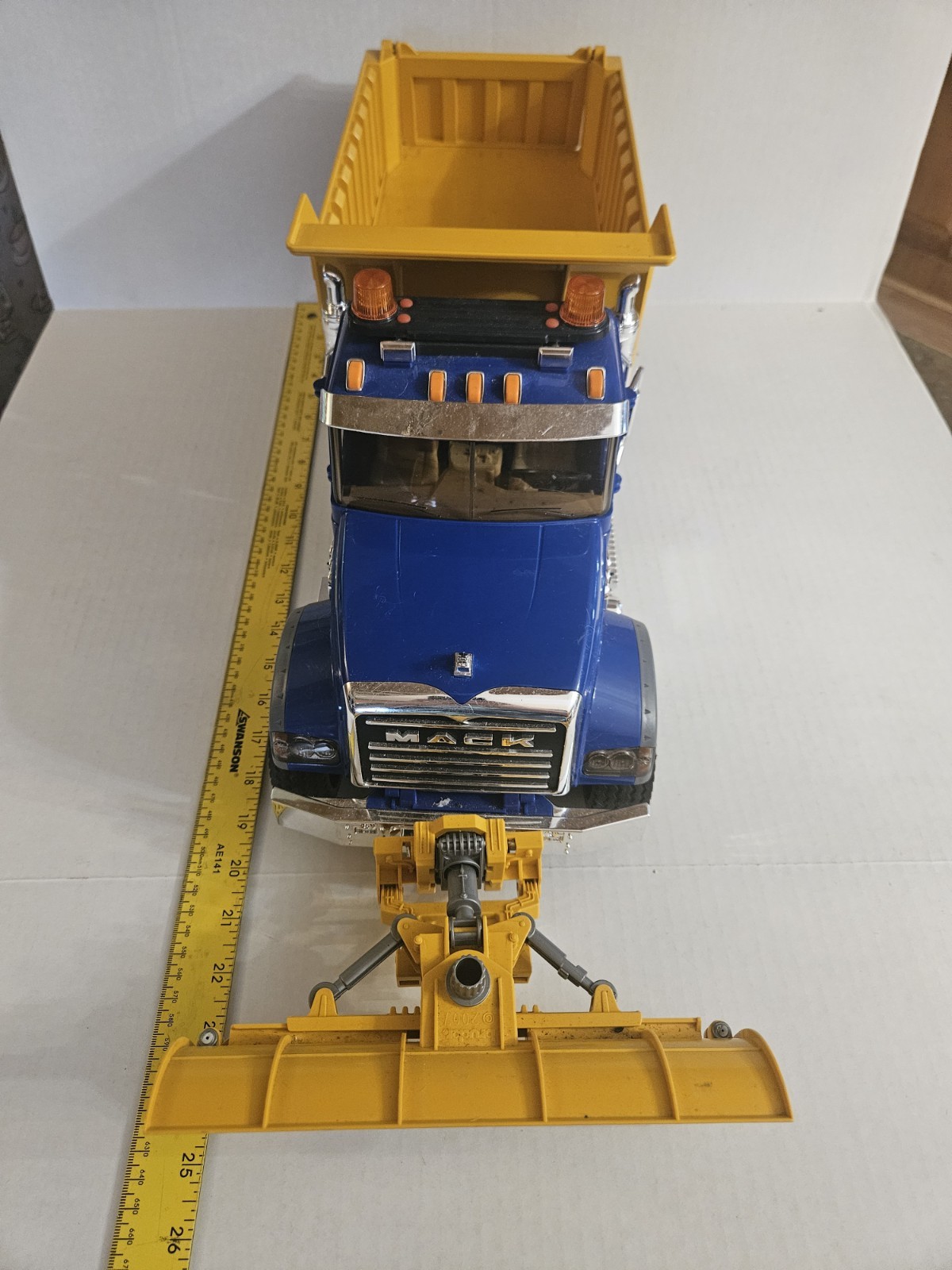 Bruder 02825 MACK Granite Dump Truck with Snow Plow Blade