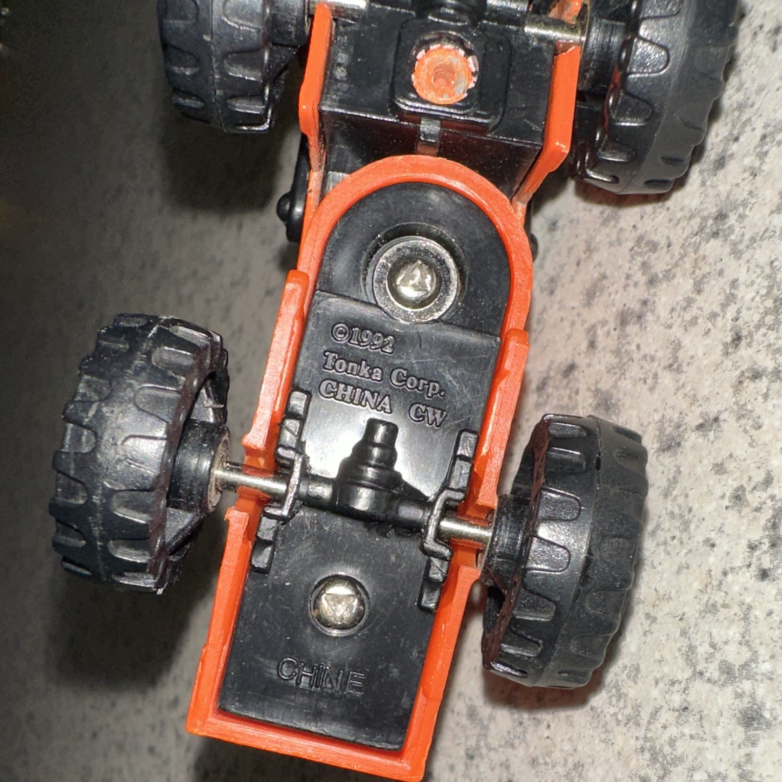 Tonka Loader Construction Vehicle Toy Orange/Black Plastic 1992