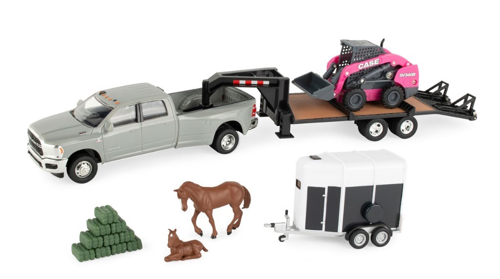 ERTL – DODGE Ram 3500 Gooseneck Bed Skid Steer Van CAS…