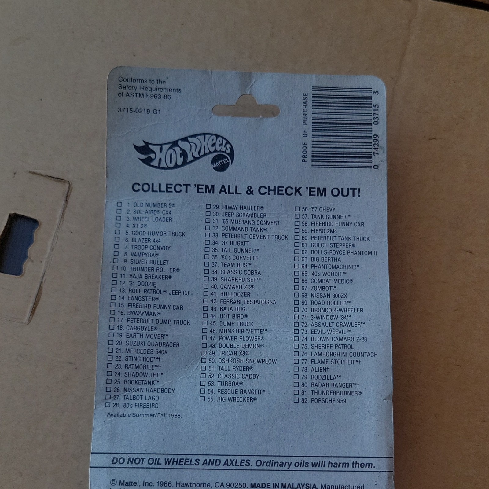 Hot Wheels Workhorses Earth Mover 1988 Yellow/Black Diecast 1:64 Unopened
