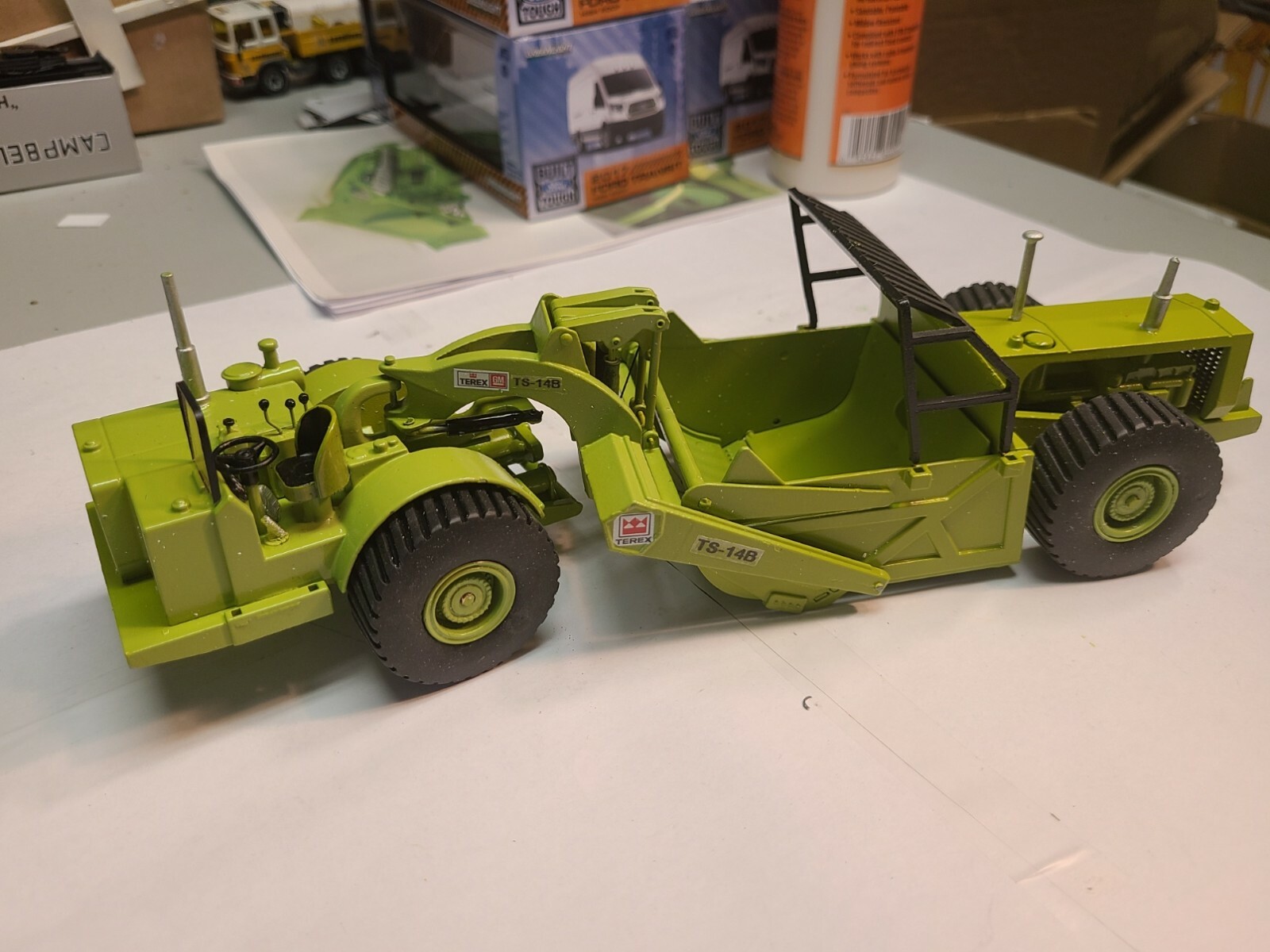 1/40 TEREX Conrad CUSTOM TS-14B Scraper – NEW CUSTOM RUBBER TIRES !!!