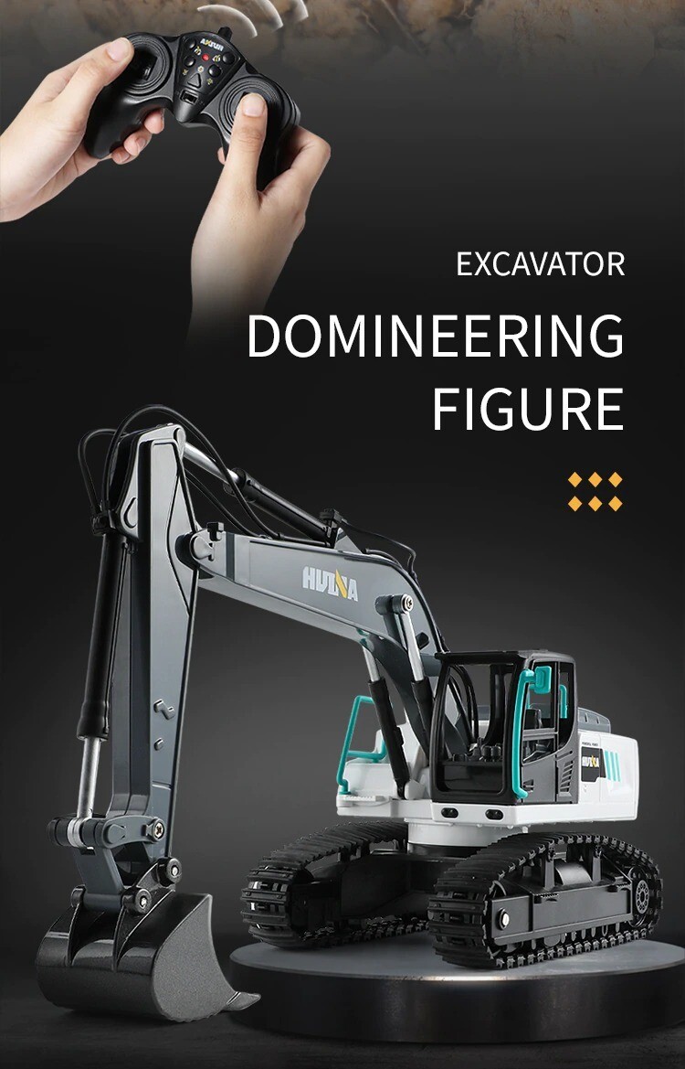 HUINA 1:24 New RC Excavator 9CH Crawler Engineering Vehicle Gift For kids New