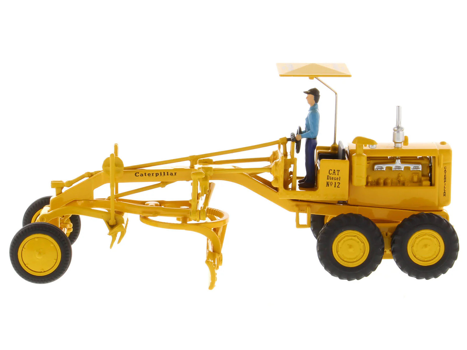 CAT Caterpillar No.12 Motor Grader Yellow with Operator “Vintage Series” 1/50 Di