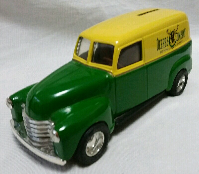 ERTL 50 CHEVY JOHN DEERE PANEL DELIVERY TRUCK COIN BANK DIECAST
