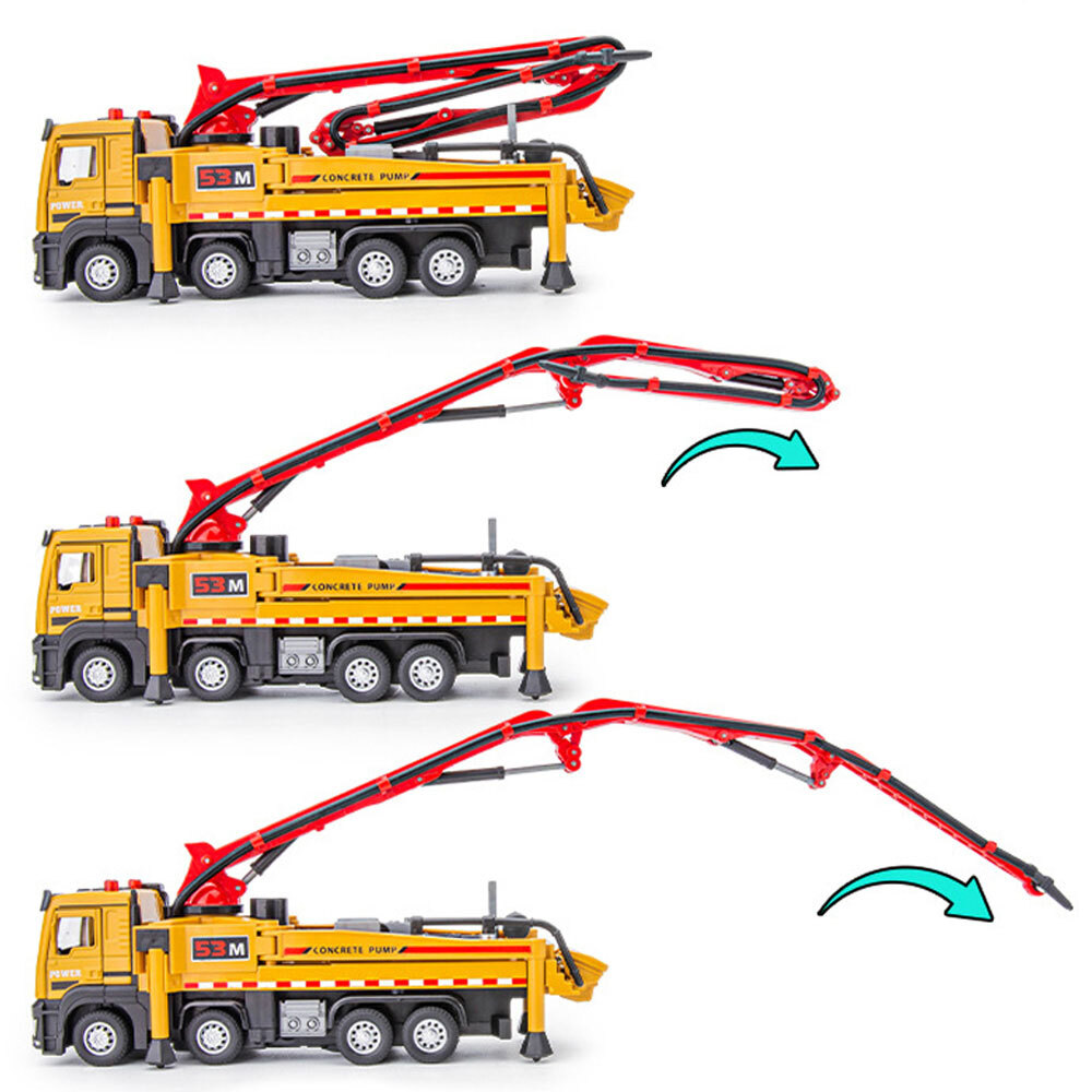 1:50 Concrete Pump Truck Toy Model Diecast Construction Toy Trucks for Boys