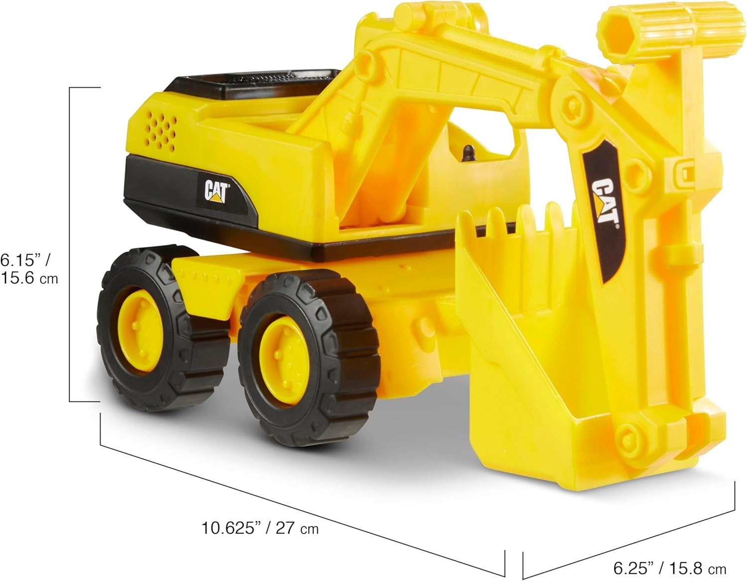Cat Construction Fleet 10” Excavator Toy – Heavy‑Duty Plastic, Working Boom &…