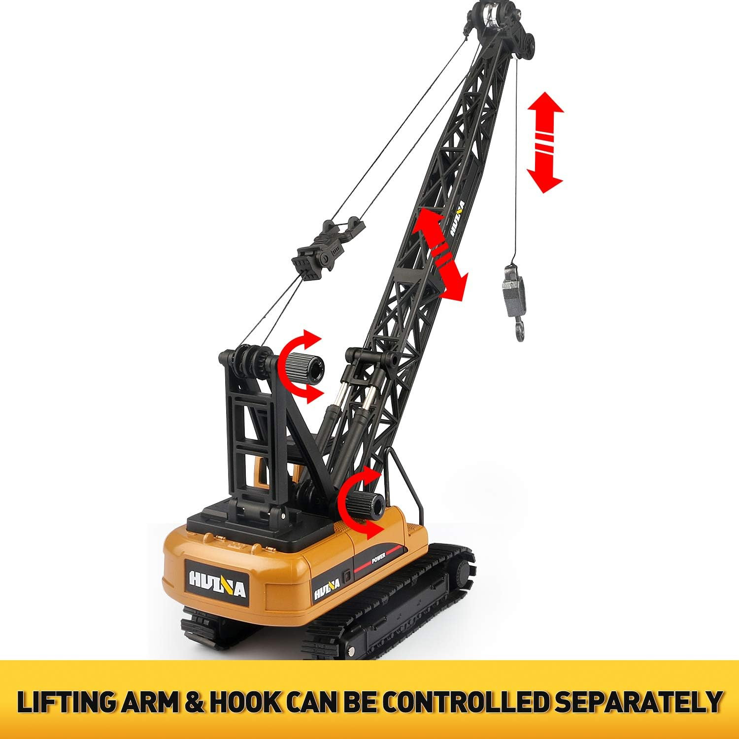 1/50 Scale Metal Diecast Crane Truck Toy for Kids, Crawler Crane Model Vehicle