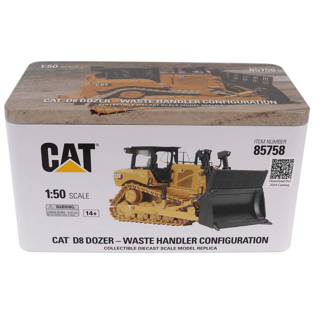DM 1/50 Scale Cat D8 Dozer Waste Handler Configuration Diecast Model 85758
