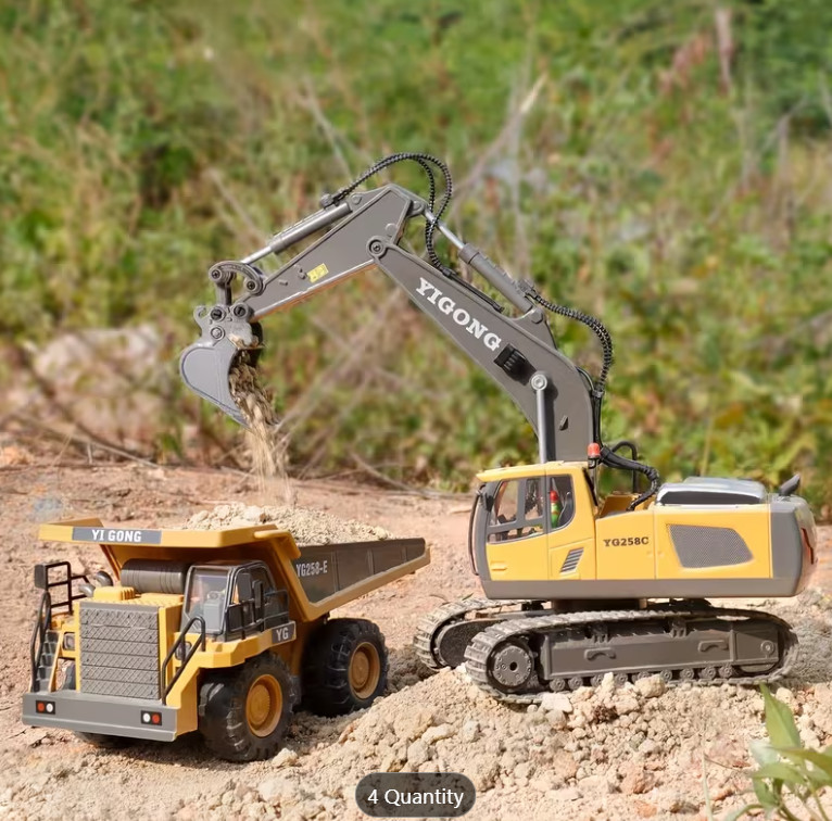 YIGONG 1:24 RC Construction Vehicle Set Pack of 4 2.4GHz Alloy New