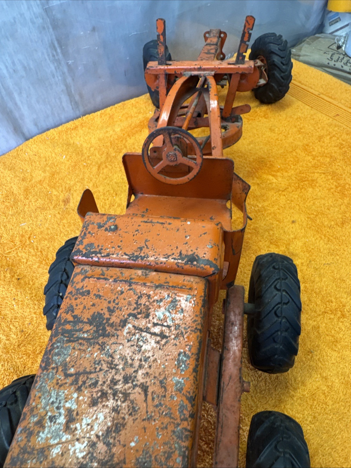 DN•Vintage 1949 DOEPKE Adams Motor Road Grader Pressed Steel Model Diesel Orange