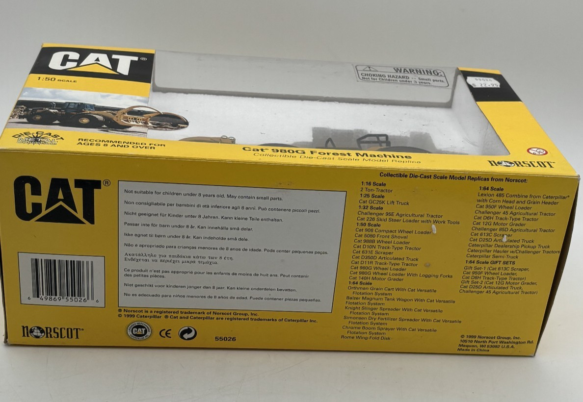 Norscot Cat 980G Forest Machine #55026 Die Cast Model 1:50 New in Box